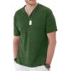 imageYTD Mens LongShort Sleeve Henley Shirts Casual Fashion Beach Yoga Loose Fit TShirtsA2 Green