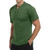 imageYTD Mens LongShort Sleeve Henley Shirts Casual Fashion Beach Yoga Loose Fit TShirtsA2 Green