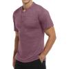 imageYTD Mens LongShort Sleeve Henley Shirts Casual Fashion Beach Yoga Loose Fit TShirtsA2 Maroon