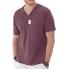 imageYTD Mens LongShort Sleeve Henley Shirts Casual Fashion Beach Yoga Loose Fit TShirtsA2 Maroon
