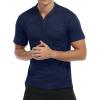 imageYTD Mens LongShort Sleeve Henley Shirts Casual Fashion Beach Yoga Loose Fit TShirtsA2 Navy