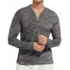 imageYTD Mens LongShort Sleeve Henley Shirts Casual Fashion Beach Yoga Loose Fit TShirtsDark Gray