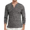 imageYTD Mens LongShort Sleeve Henley Shirts Casual Fashion Beach Yoga Loose Fit TShirtsDark Gray