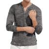 imageYTD Mens LongShort Sleeve Henley Shirts Casual Fashion Beach Yoga Loose Fit TShirtsDark Gray