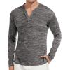 imageYTD Mens LongShort Sleeve Henley Shirts Casual Fashion Beach Yoga Loose Fit TShirtsDark Gray