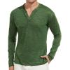 imageYTD Mens LongShort Sleeve Henley Shirts Casual Fashion Beach Yoga Loose Fit TShirtsGreen