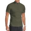 imageYTD Mens LongShort Sleeve Polo Shirts QuarterZip Casual Slim Fit Mock Neck Basic Designed Cotton ShirtsA1army Green
