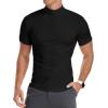 imageYTD Mens LongShort Sleeve Polo Shirts QuarterZip Casual Slim Fit Mock Neck Basic Designed Cotton ShirtsA1black