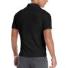 imageYTD Mens LongShort Sleeve Polo Shirts QuarterZip Casual Slim Fit Mock Neck Basic Designed Cotton ShirtsA1black