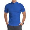 imageYTD Mens LongShort Sleeve Polo Shirts QuarterZip Casual Slim Fit Mock Neck Basic Designed Cotton ShirtsA1blue