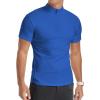 imageYTD Mens LongShort Sleeve Polo Shirts QuarterZip Casual Slim Fit Mock Neck Basic Designed Cotton ShirtsA1blue