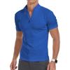 imageYTD Mens LongShort Sleeve Polo Shirts QuarterZip Casual Slim Fit Mock Neck Basic Designed Cotton ShirtsA1blue
