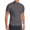 imageYTD Mens LongShort Sleeve Polo Shirts QuarterZip Casual Slim Fit Mock Neck Basic Designed Cotton ShirtsA1dark Gray