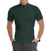 imageYTD Mens LongShort Sleeve Polo Shirts QuarterZip Casual Slim Fit Mock Neck Basic Designed Cotton ShirtsA1dark Green