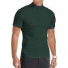 imageYTD Mens LongShort Sleeve Polo Shirts QuarterZip Casual Slim Fit Mock Neck Basic Designed Cotton ShirtsA1dark Green