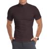 imageYTD Mens LongShort Sleeve Polo Shirts QuarterZip Casual Slim Fit Mock Neck Basic Designed Cotton ShirtsA1deep Coffee