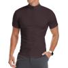 imageYTD Mens LongShort Sleeve Polo Shirts QuarterZip Casual Slim Fit Mock Neck Basic Designed Cotton ShirtsA1deep Coffee
