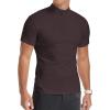 imageYTD Mens LongShort Sleeve Polo Shirts QuarterZip Casual Slim Fit Mock Neck Basic Designed Cotton ShirtsA1deep Coffee