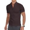 imageYTD Mens LongShort Sleeve Polo Shirts QuarterZip Casual Slim Fit Mock Neck Basic Designed Cotton ShirtsA1deep Coffee