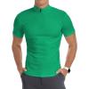 imageYTD Mens LongShort Sleeve Polo Shirts QuarterZip Casual Slim Fit Mock Neck Basic Designed Cotton ShirtsA1green