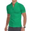 imageYTD Mens LongShort Sleeve Polo Shirts QuarterZip Casual Slim Fit Mock Neck Basic Designed Cotton ShirtsA1green
