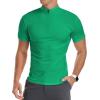 imageYTD Mens LongShort Sleeve Polo Shirts QuarterZip Casual Slim Fit Mock Neck Basic Designed Cotton ShirtsA1green