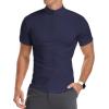 imageYTD Mens LongShort Sleeve Polo Shirts QuarterZip Casual Slim Fit Mock Neck Basic Designed Cotton ShirtsA1navy