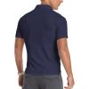 imageYTD Mens LongShort Sleeve Polo Shirts QuarterZip Casual Slim Fit Mock Neck Basic Designed Cotton ShirtsA1navy