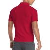 imageYTD Mens LongShort Sleeve Polo Shirts QuarterZip Casual Slim Fit Mock Neck Basic Designed Cotton ShirtsA1red