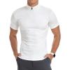 imageYTD Mens LongShort Sleeve Polo Shirts QuarterZip Casual Slim Fit Mock Neck Basic Designed Cotton ShirtsA1white