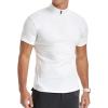 imageYTD Mens LongShort Sleeve Polo Shirts QuarterZip Casual Slim Fit Mock Neck Basic Designed Cotton ShirtsA1white