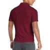 imageYTD Mens LongShort Sleeve Polo Shirts QuarterZip Casual Slim Fit Mock Neck Basic Designed Cotton ShirtsA1wine Red