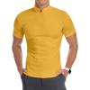 imageYTD Mens LongShort Sleeve Polo Shirts QuarterZip Casual Slim Fit Mock Neck Basic Designed Cotton ShirtsA1yellow