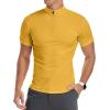 imageYTD Mens LongShort Sleeve Polo Shirts QuarterZip Casual Slim Fit Mock Neck Basic Designed Cotton ShirtsA1yellow