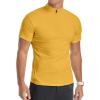 imageYTD Mens LongShort Sleeve Polo Shirts QuarterZip Casual Slim Fit Mock Neck Basic Designed Cotton ShirtsA1yellow