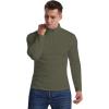 imageYTD Mens LongShort Sleeve Polo Shirts QuarterZip Casual Slim Fit Mock Neck Basic Designed Cotton ShirtsArmy Green