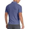 imageYTD Mens LongShort Sleeve Polo Shirts QuarterZip Casual Slim Fit Mock Neck Basic Designed Cotton ShirtsBdenim Blue