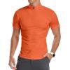 imageYTD Mens LongShort Sleeve Polo Shirts QuarterZip Casual Slim Fit Mock Neck Basic Designed Cotton ShirtsBorange