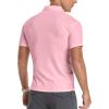 imageYTD Mens LongShort Sleeve Polo Shirts QuarterZip Casual Slim Fit Mock Neck Basic Designed Cotton ShirtsBpink