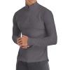imageYTD Mens LongShort Sleeve Polo Shirts QuarterZip Casual Slim Fit Mock Neck Basic Designed Cotton ShirtsDark Gray