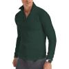 imageYTD Mens LongShort Sleeve Polo Shirts QuarterZip Casual Slim Fit Mock Neck Basic Designed Cotton ShirtsDark Green