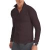imageYTD Mens LongShort Sleeve Polo Shirts QuarterZip Casual Slim Fit Mock Neck Basic Designed Cotton ShirtsDeep Coffee