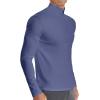 imageYTD Mens LongShort Sleeve Polo Shirts QuarterZip Casual Slim Fit Mock Neck Basic Designed Cotton ShirtsDenim Blue