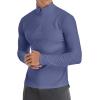 imageYTD Mens LongShort Sleeve Polo Shirts QuarterZip Casual Slim Fit Mock Neck Basic Designed Cotton ShirtsDenim Blue