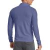 imageYTD Mens LongShort Sleeve Polo Shirts QuarterZip Casual Slim Fit Mock Neck Basic Designed Cotton ShirtsDenim Blue