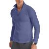 imageYTD Mens LongShort Sleeve Polo Shirts QuarterZip Casual Slim Fit Mock Neck Basic Designed Cotton ShirtsDenim Blue
