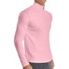 imageYTD Mens LongShort Sleeve Polo Shirts QuarterZip Casual Slim Fit Mock Neck Basic Designed Cotton ShirtsPink