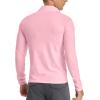 imageYTD Mens LongShort Sleeve Polo Shirts QuarterZip Casual Slim Fit Mock Neck Basic Designed Cotton ShirtsPink