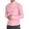 imageYTD Mens LongShort Sleeve Polo Shirts QuarterZip Casual Slim Fit Mock Neck Basic Designed Cotton ShirtsPink