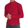 imageYTD Mens LongShort Sleeve Polo Shirts QuarterZip Casual Slim Fit Mock Neck Basic Designed Cotton ShirtsRed